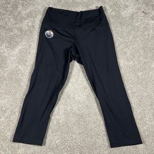 Edmonton Oilers Leggings Women's Small Adidas NHL Black Cropped‎ Athletic NWT